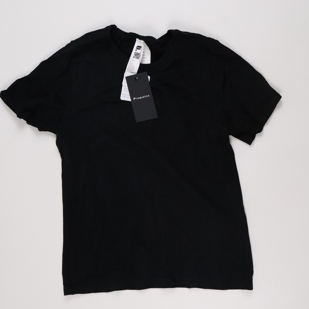 Fabletics T-Shirt Active Crew Neck Black Solid Medium NWT